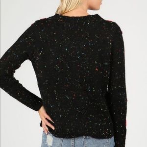 Bow-Embellished Ribbed Sweater